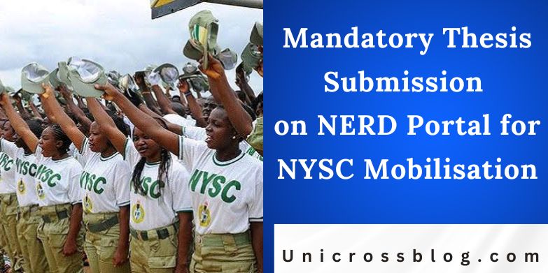 Mandatory Thesis Submission on NERD Portal for NYSC Mobilisation