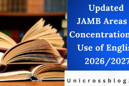 Updated JAMB Areas of Concentration for Use of English 2026/2027