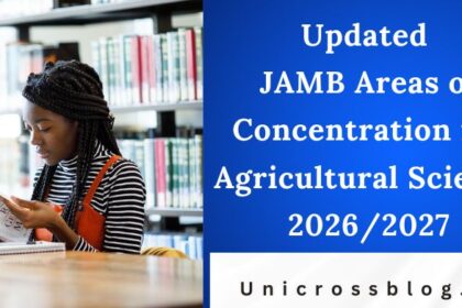 Updated JAMB Areas of Concentration for Agricultural Science 2026/2027