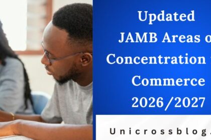 Updated JAMB Areas of Concentration for Commerce 2026/2027