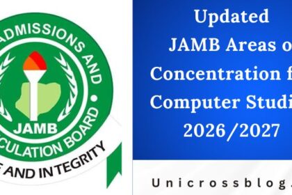 Updated JAMB Areas of Concentration for Computer Studies 2026/2027