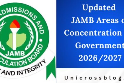 Updated JAMB Areas of Concentration for Government 2026/2027