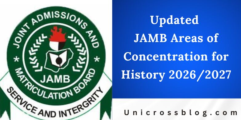 Updated JAMB Areas of Concentration for History 2026/2027